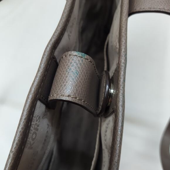 Michael Kors Gray Pebbled Leather Double Handle Tote Bag - Picture 16 of 16